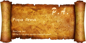 Popa Anna névjegykártya